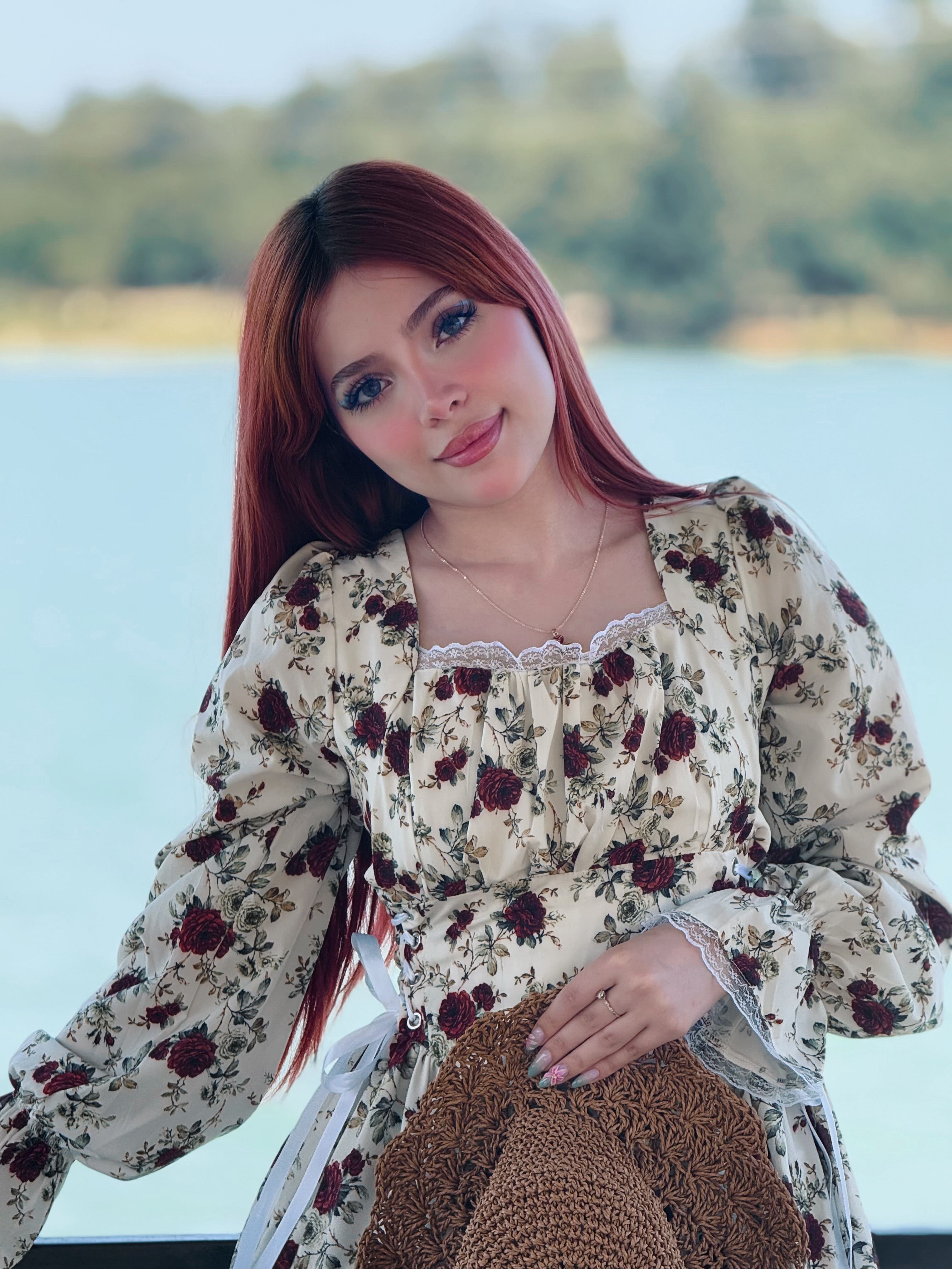 پیراهن پرنسسی گلدار